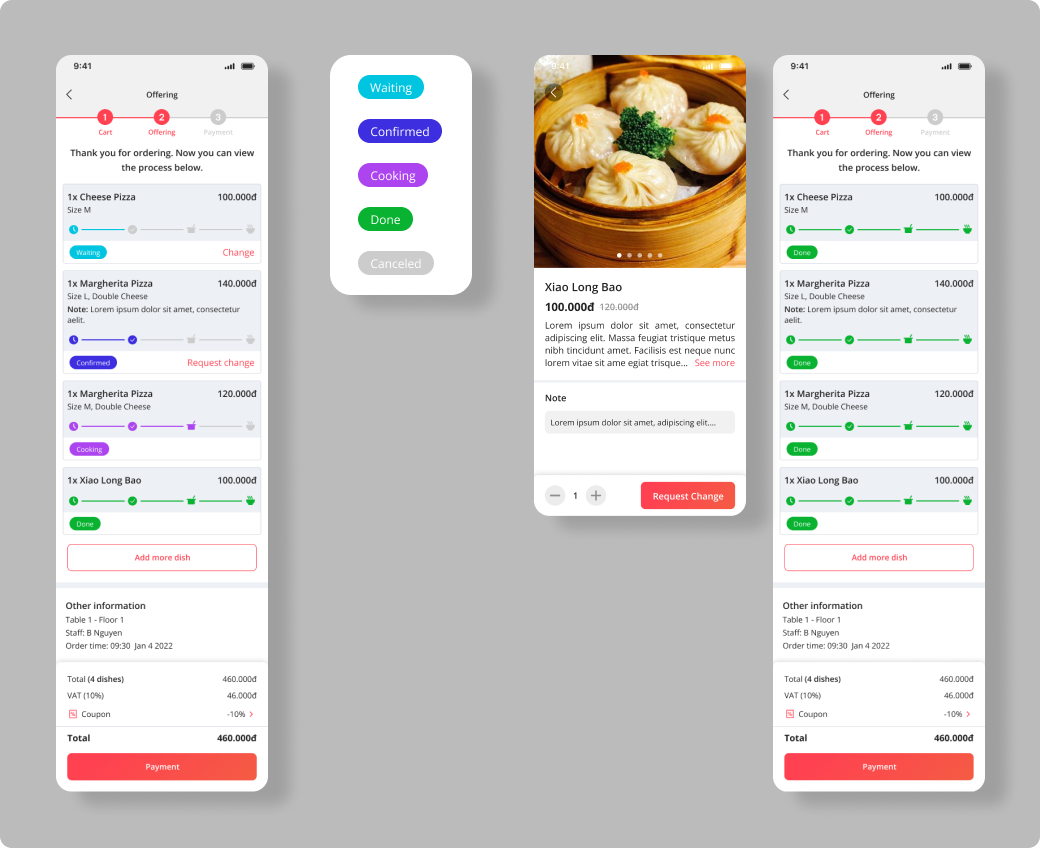 View offering progress and edit order